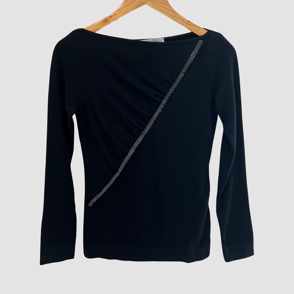 Blumarine Tops - Blumarine Black Boat Neck Long Sleeve Wool Blend Sweater IT42 ($840)